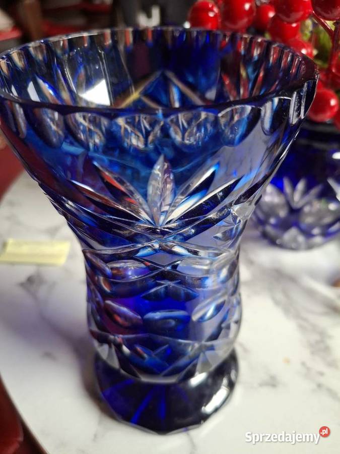 Wazon kryształowy granatowy kolor 19 mazowieckie Warszawa