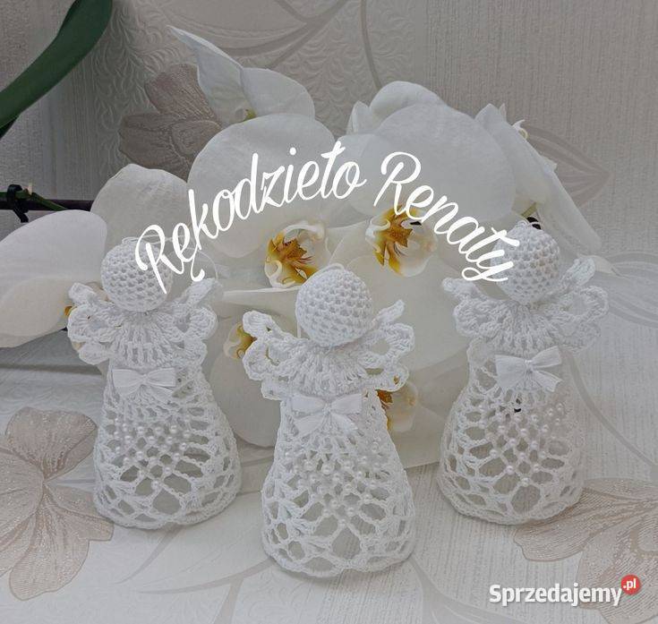 Szydełkowe aniołki rękodzieło chrzest komunia dolnośląskie Wałbrzych sprzedam