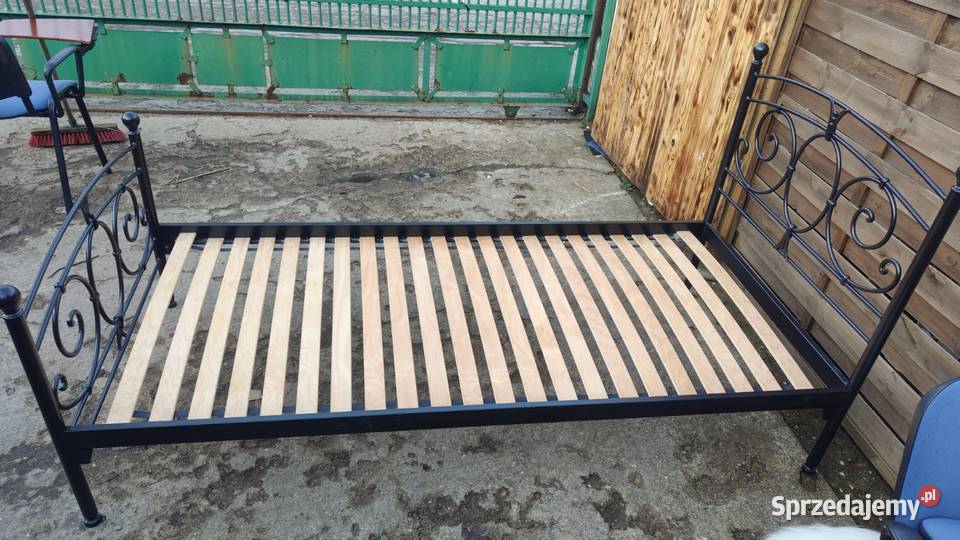 Metalowe łóżko 90x200 jednoosobowe materac Warszawa