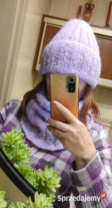 Komplet zimowy z delikatnej alpaki i merino lubelskie Józefów sprzedam