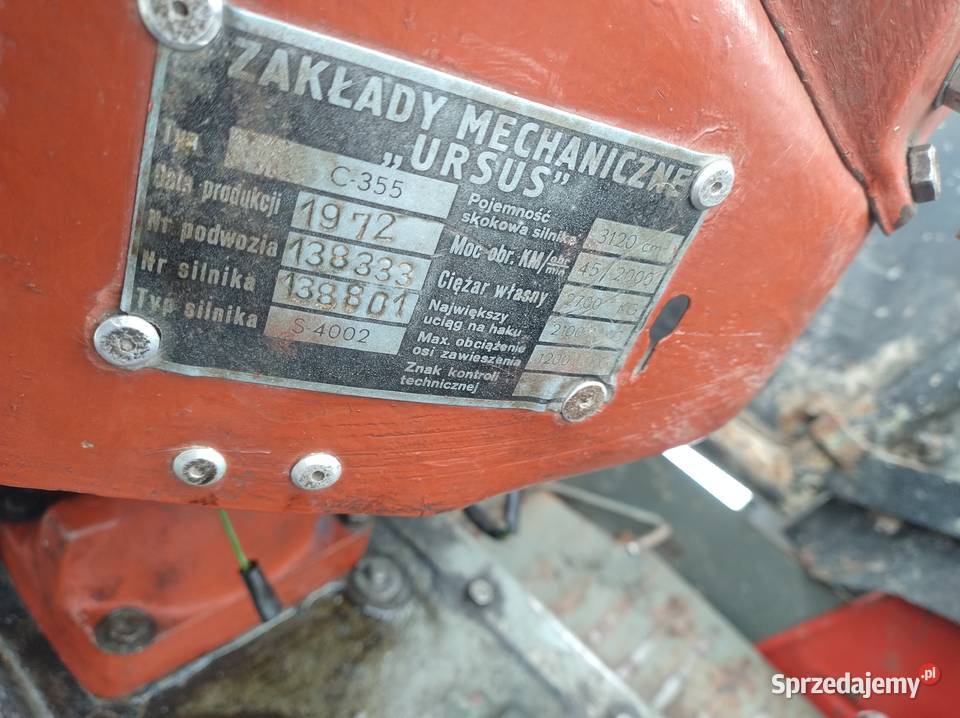 Ciągnik rolniczy Ursus c360355 zarejestrowany w Ursus Bidziny