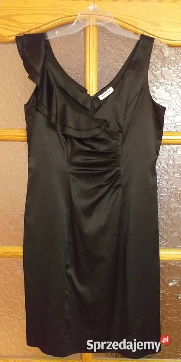 Krótka czarna sukienka z satyny Orsay M pomorskie Lębork