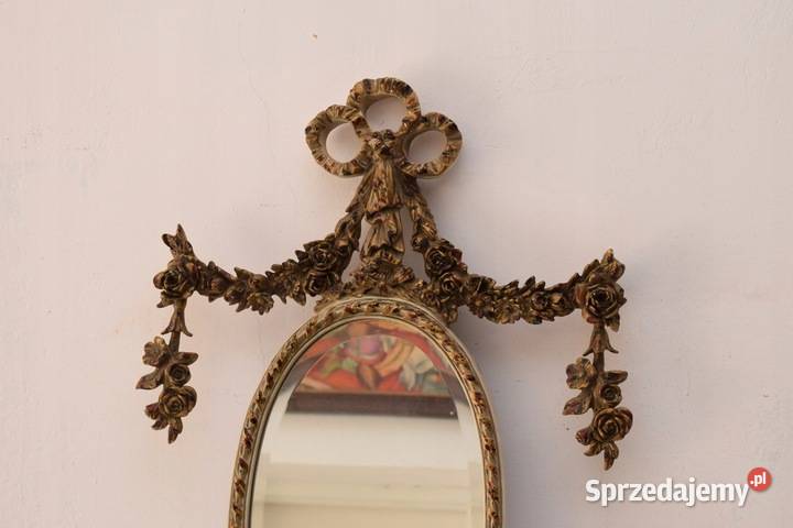 srebrne LUSTRO owal 90x56 RAMA srebro FAZA Kraków