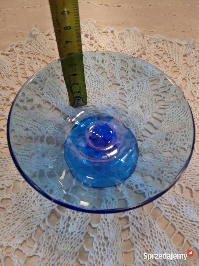 Szklana patera niebieska Antyki, Sztuka, Kolekcje