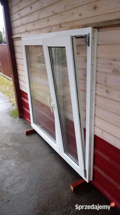 Okno białe PCV 139 x 145 dwuskrzydłowe czyste zachodniopomorskie Wałcz
