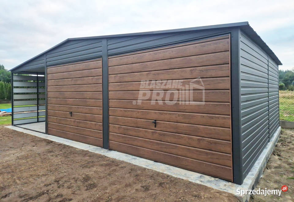 Garaz blaszany 66 m wiata 36 m antracyt GP745 36m2