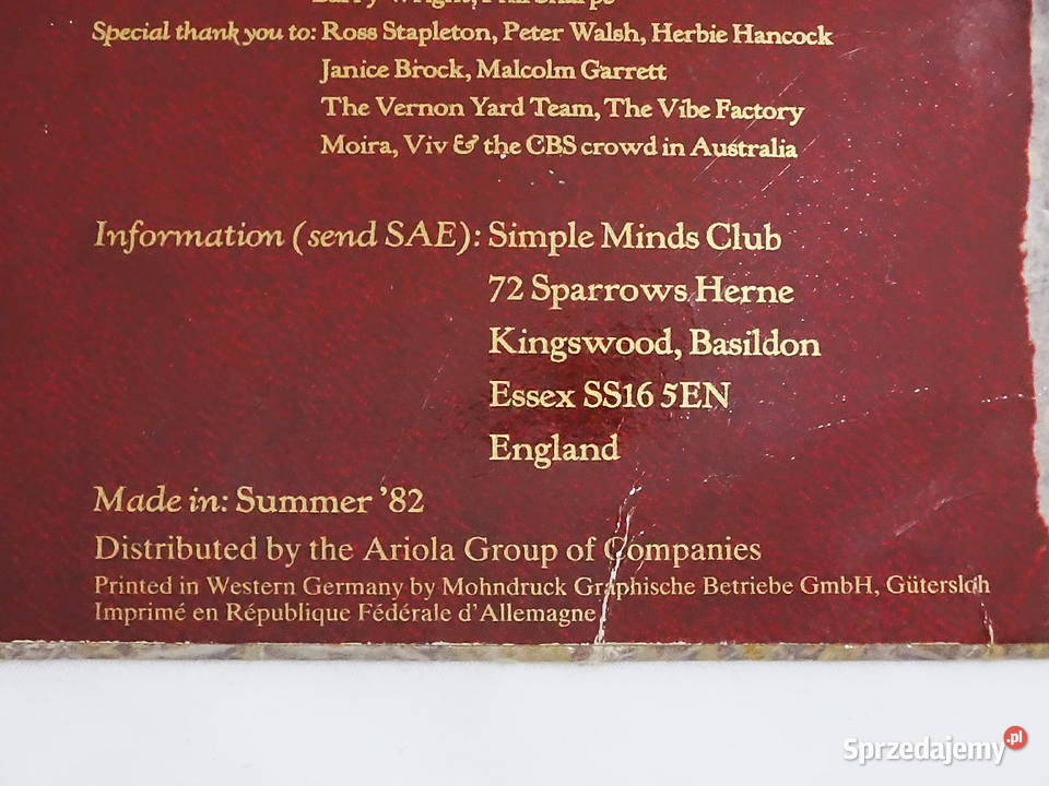 Simple Minds Gold Dream 81828384 Biłgoraj sprzedam