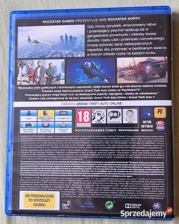 Grand theft auto 5 na 4 napisy mazowieckie Warszawa sprzedam