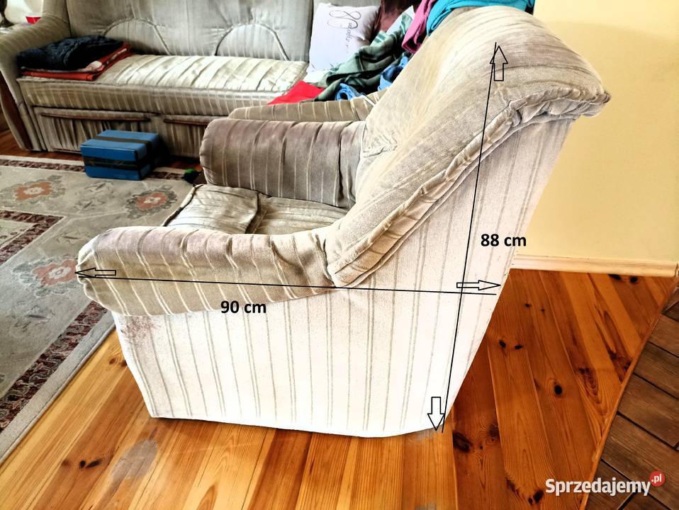 Fotele tapicerowane używane zielone 2 sztuki Bełchatów