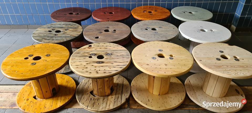 Stoliki drewniane ze szpuli, kawowy, duży wybór, Loft-Style