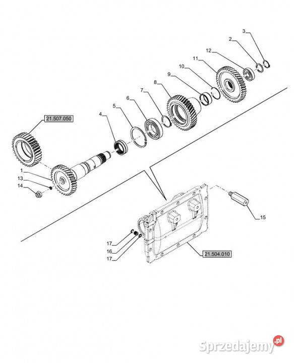 Holland T6070 Wałek 4061287mm id x 4461474mm x Jastrzębniki