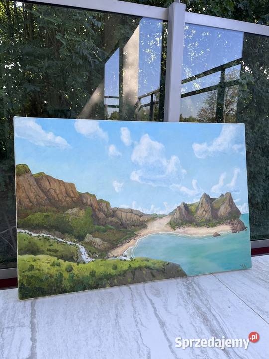 Obraz olejny pejzaż 90x60 Malarstwo dolnośląskie Wrocław