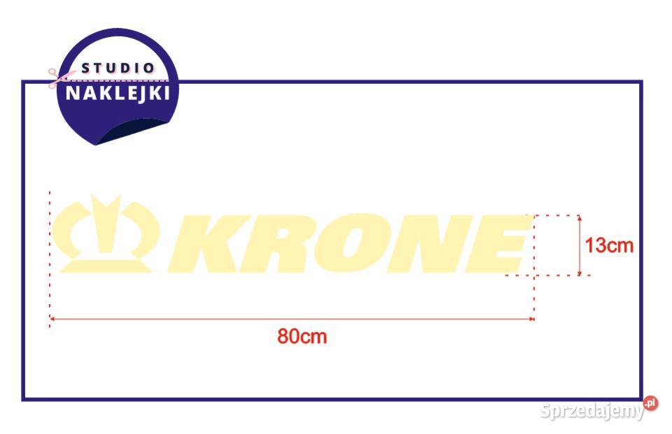 Naklejki Krone 80x13 Beżowy kosiarka zgrabiarka Kłobuck