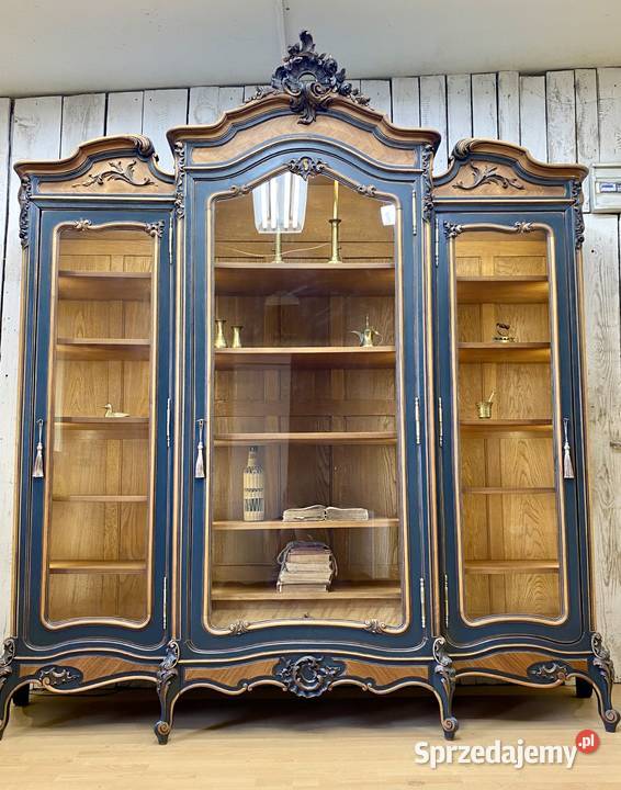 Duża BIBLIOTEKA witryna Louis XV Galbe Francja Poznań