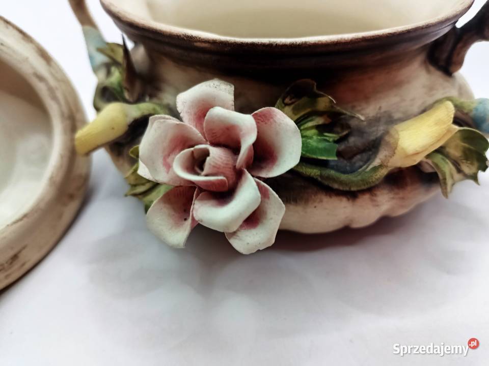 Porcelana włoska cukiernica ręcznie nakładane Zamość