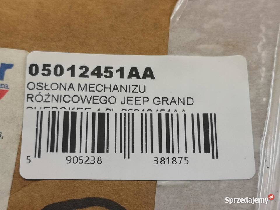 OSŁONA MECH RÓŻNICOWEGO JEEP GR CHEROKEE 40L sprzedam