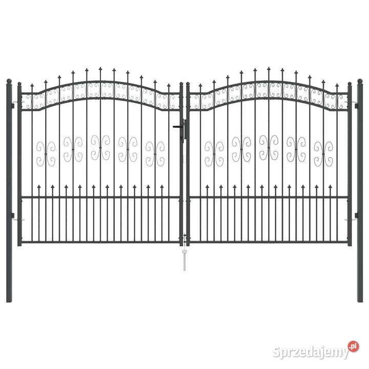 vidaXL Brama ogrodzeniowa z włócznią czarna