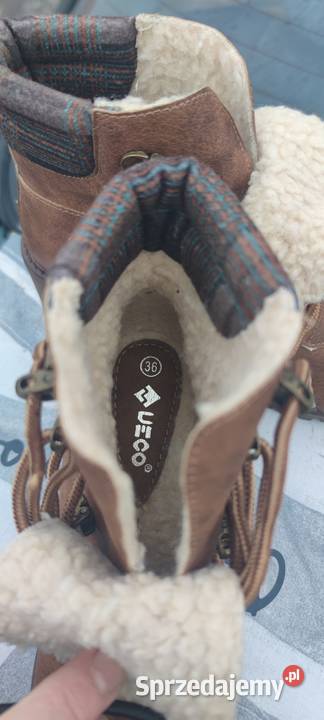 Ciemnobrązowe damskie botki z kolumną Warszawa