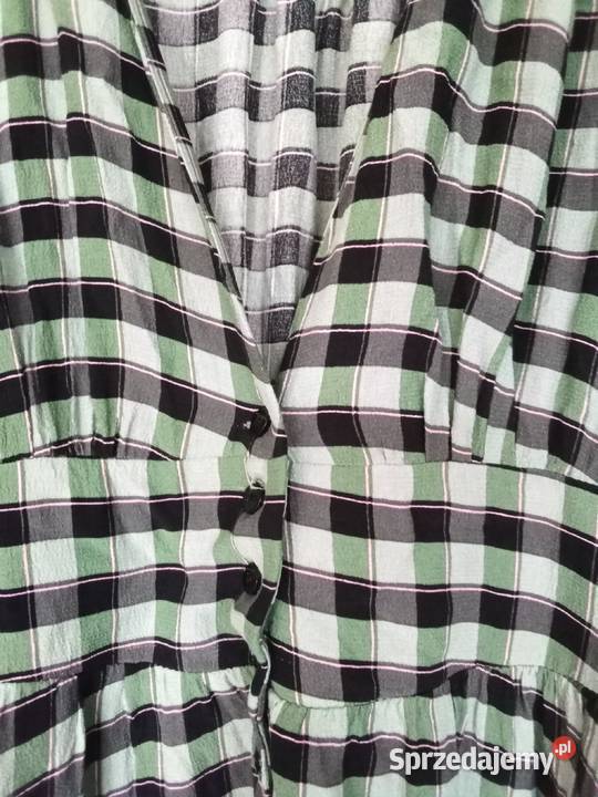 Sukienka maxi Reserved r 44 krata zieleń Rozmiar 44(XXL) Łódź