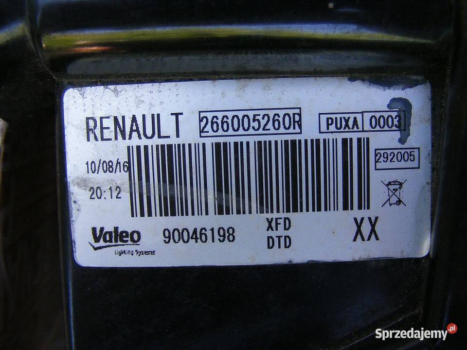 Lampa jazdy dziennej PRAWA Renault Talisman Warszawa