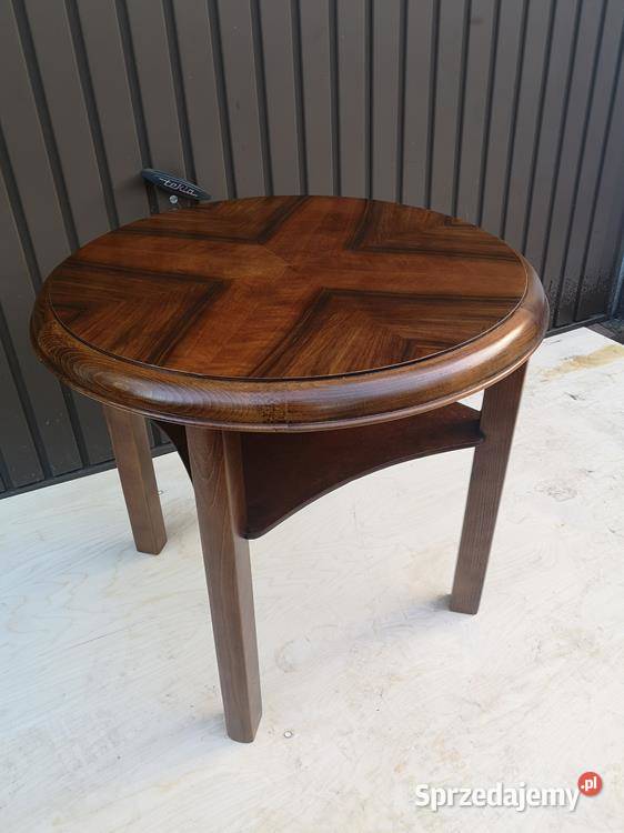 Stolik Ława Okrągły ARTDECO Orzech Antyk Stary