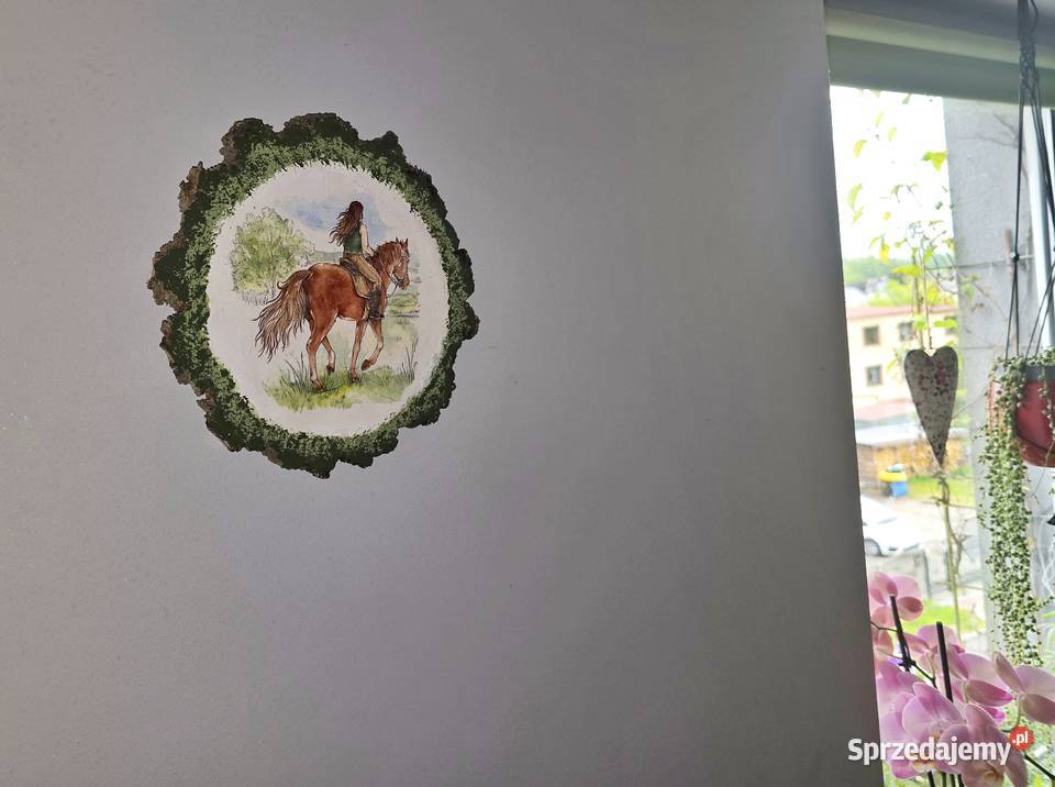 Obraz Dziewczyna na koniu Decoupage wielokolorowy