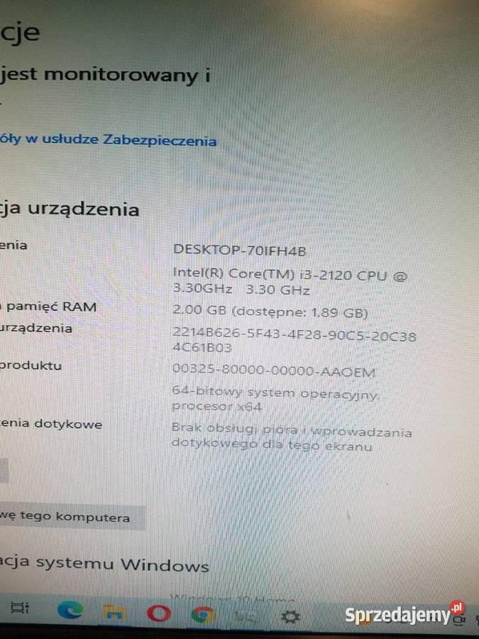 Komputer HP rp5800 i32120 HDD250GB WIFI Komputery stacjonarne Rymanów