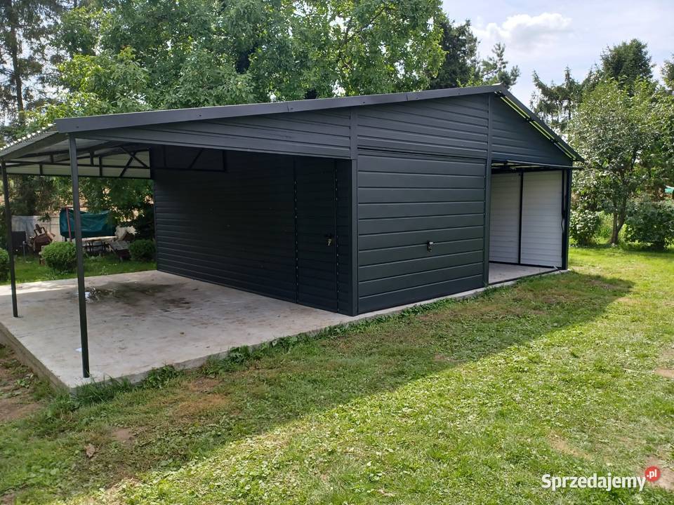 Garaż Blaszany Grafit zadaszenieMagazynGaraże samodzielny małopolskie Tarnów