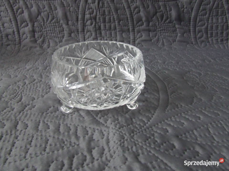 Kryształowa patera z podstawką Misa duża Misa Oborniki Śląskie