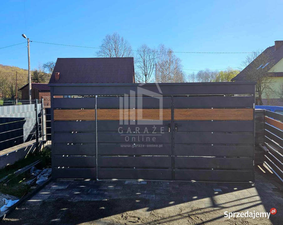 Wiata śmietnikowa 4x21m Antracyt jasny orzech Olsztyn