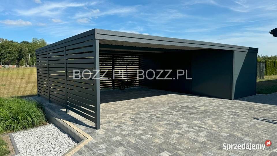 Wiata garażowa na 2 samochodu z pomieszczeniem Katowice