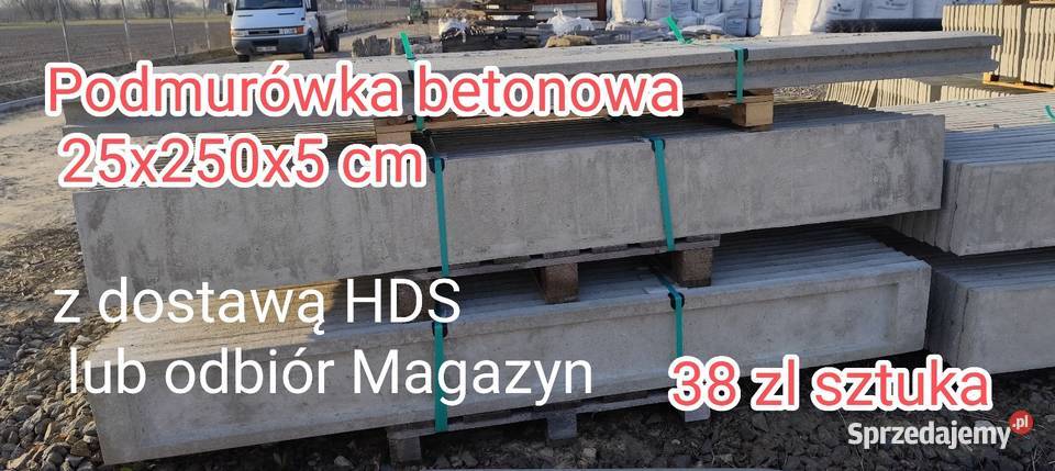 Podmurówka betonowa 25x250x5 ogrodzenia betonowe Radzymin