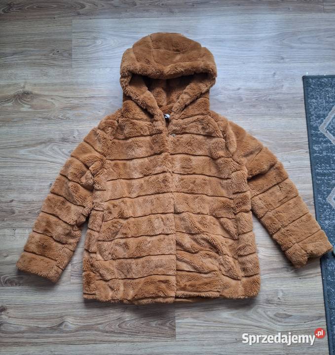 Lekkie przejściowe sztuczne futro brązowe z Kraków sprzedam