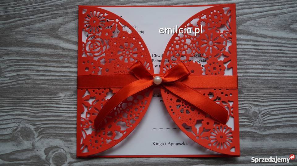 Zaproszenia ażurowe Koperta Ślub emilcia Zielona Góra