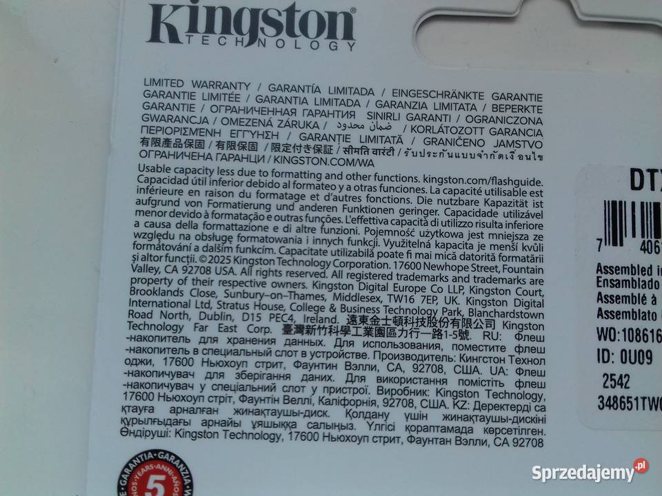 Pamięć USB pendrive 64GB Kingston Data Traveler kujawsko-pomorskie