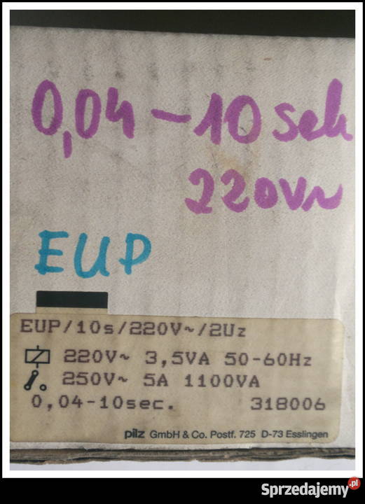 Przekaźnik EUP 00410s 220V PILZ