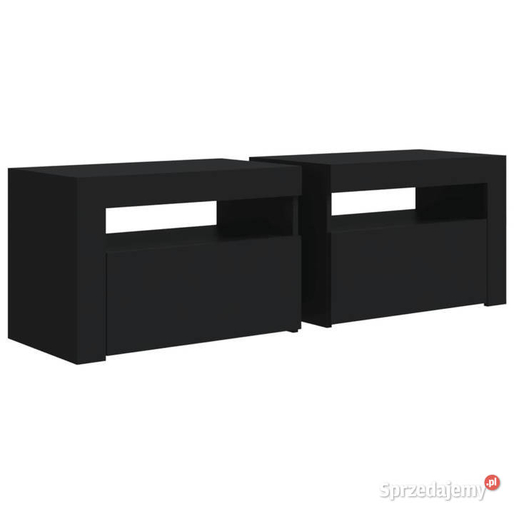 Szafki nocne z LED 2 czarne 60x35x40 WM3080735 Warszawa