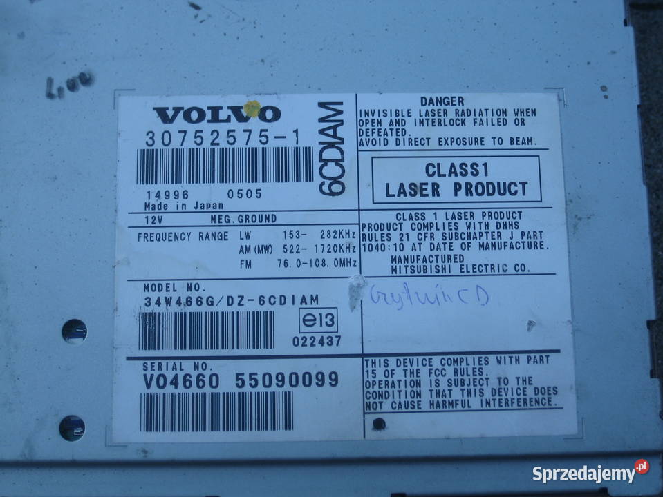 VOLVO S40 V50 radio CZYTNIK PŁYT CD 307525751