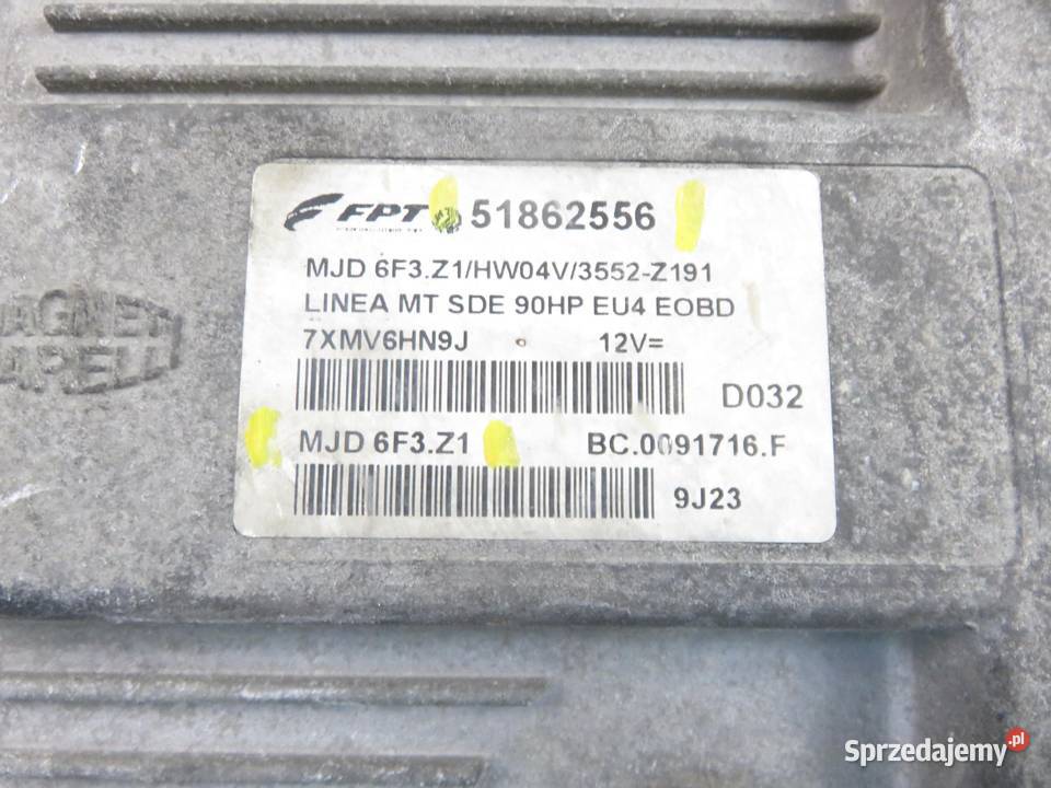 STEROWNIK FIAT LINEA 13 D Multijet 90 51862556 małopolskie