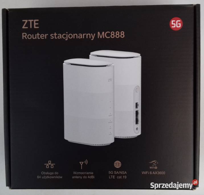 Mocny Router 5G ZTE MC888B WiFi 6 Gniazdo SIM Internet i komunikacja Łódź