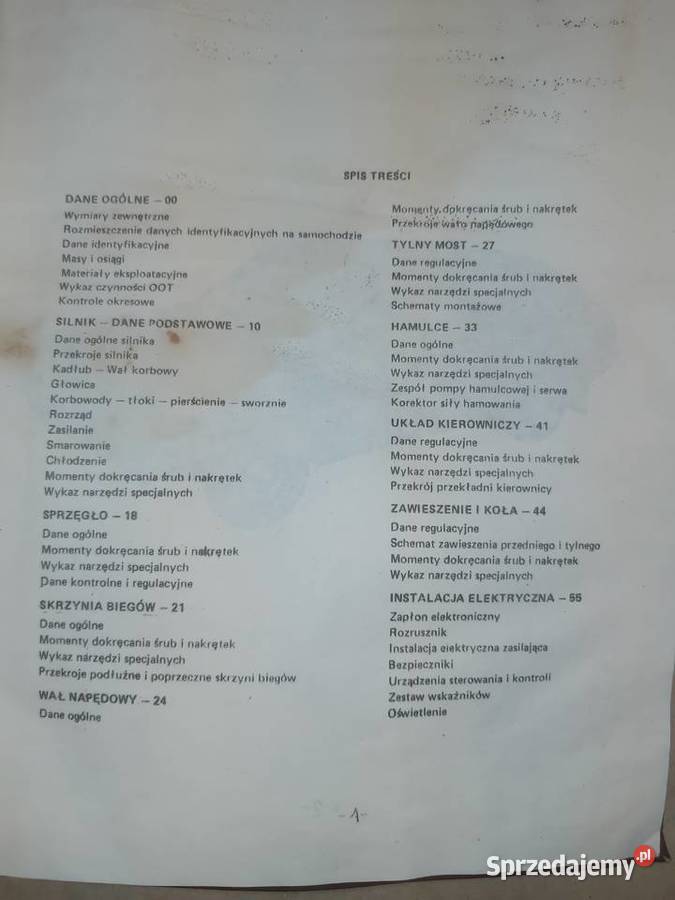 FSO Polonez Dane techniczne napraw samochodu Piaseczno