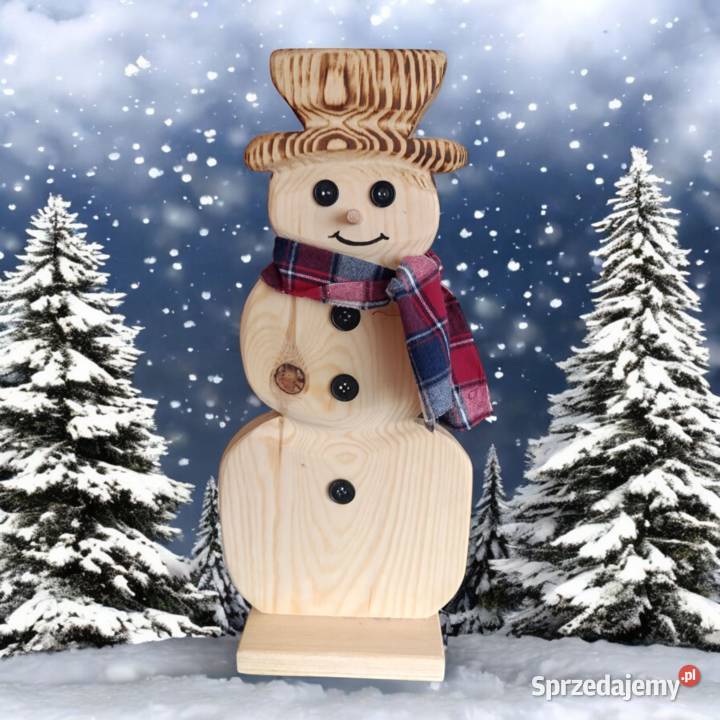 Bałwanek Drewniany świąteczny 48 Boże Narodzenie Zamość sprzedam