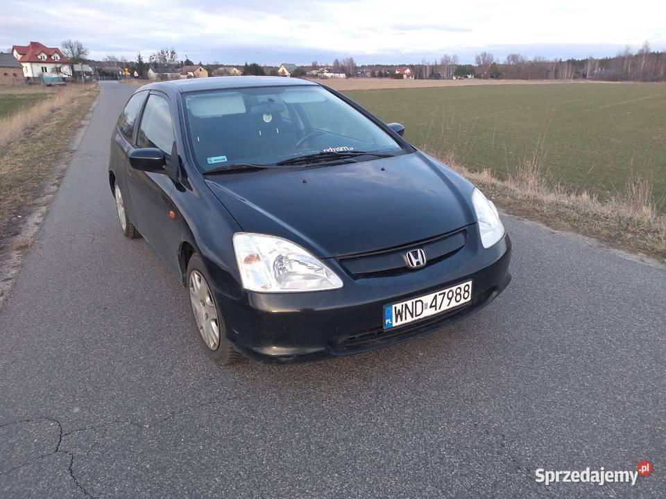 Honda Civic VII 2001 3D 14 LPG Klimatyzacja 299243km Civic Samochody osobowe Czeczotki