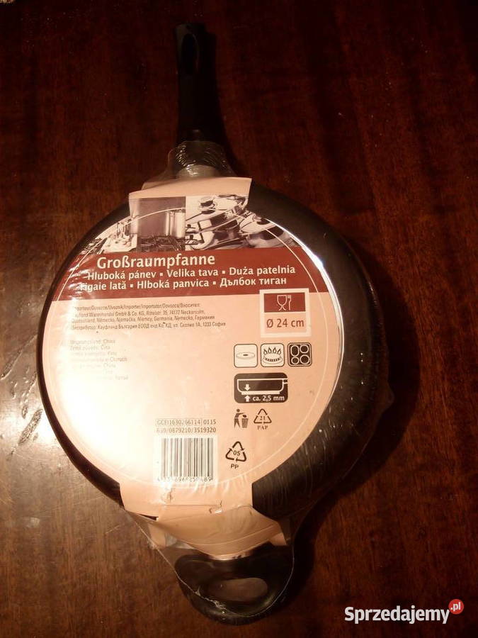 Patelnia z pokrywką aluminiowa z powłoką głęboka Łódź