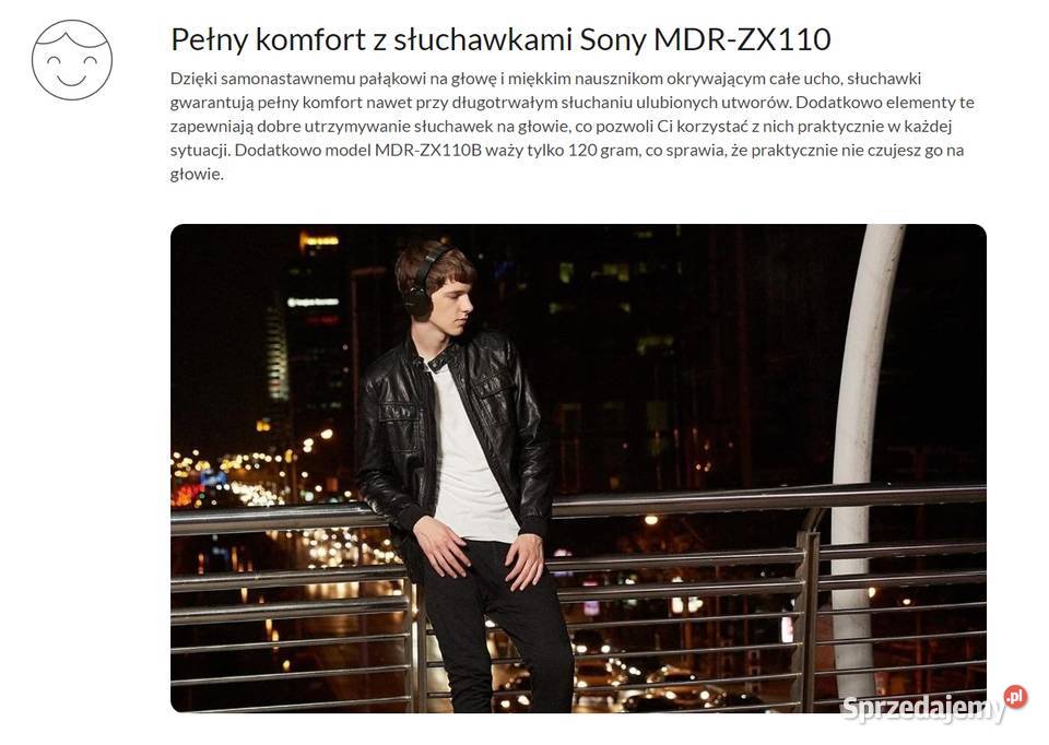 Słuchawki Sony MDRZX110 czarne nowy komplet Dęblin