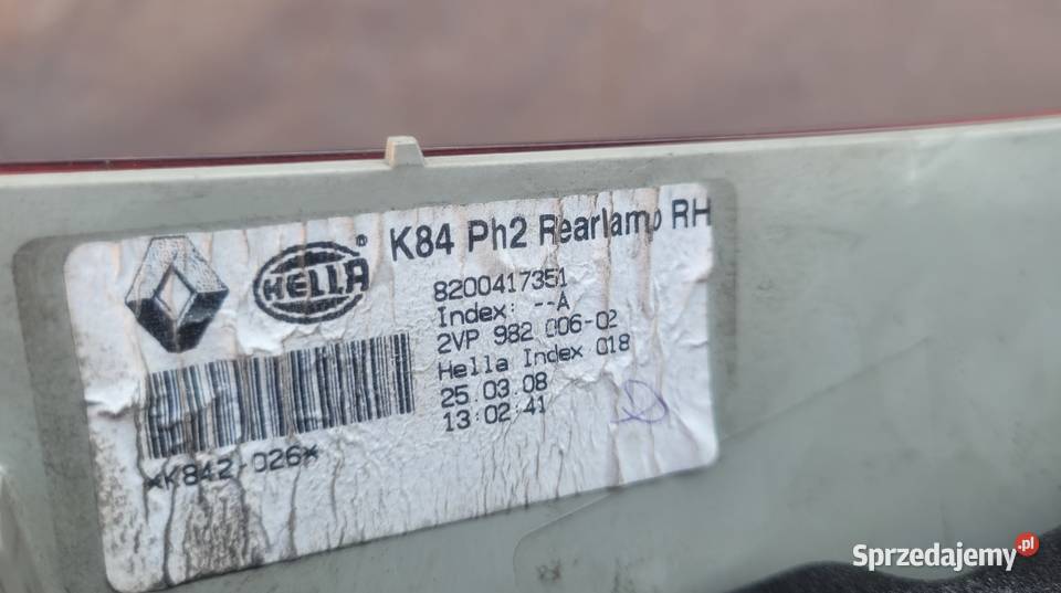 RENAULT MEGANE II KOMBI LAMPA PRAWY TYŁ Ruda Śląska