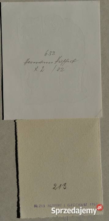 zbiór 6 exlibrisów Hermann Huffert lata 7080