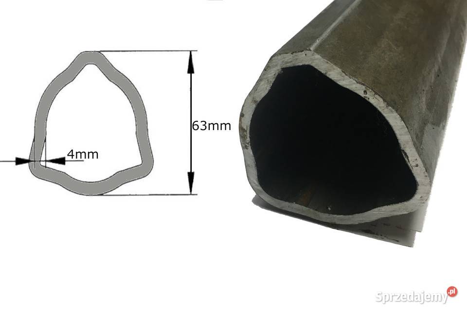 Rura wału WOM profilowana trójkąt 63x4mm 1m Kamionna