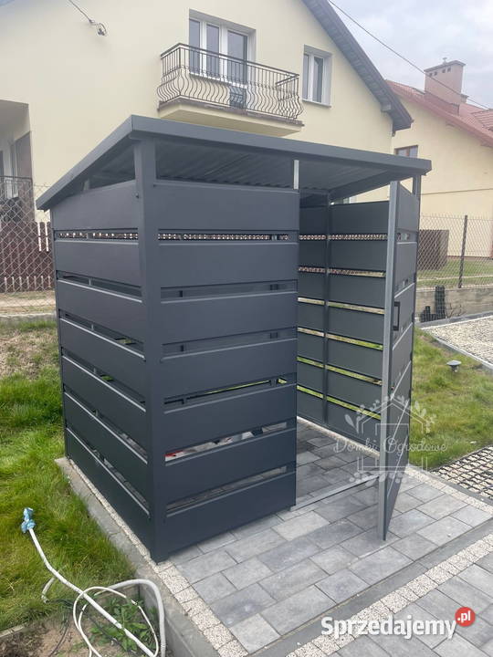Wiata śmietnikowa spad tył 15x1m antracyt Kłodzko