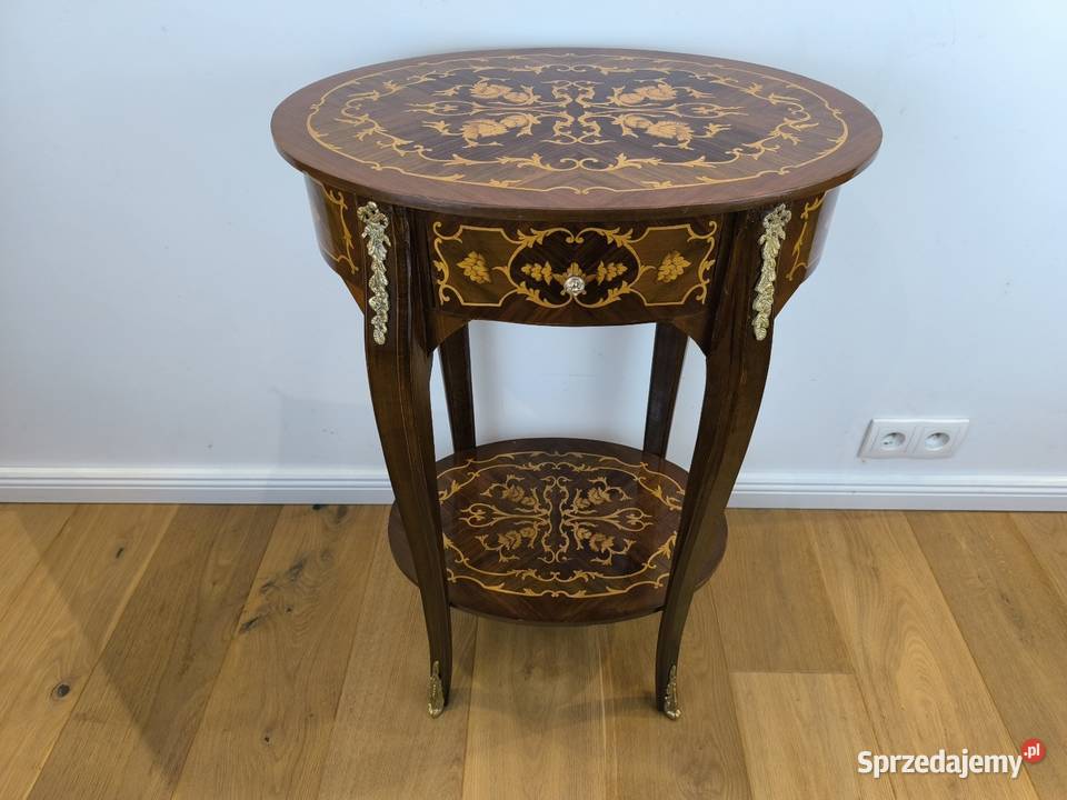 Piękna unikalna konsolka stolik intasjowana Łódź